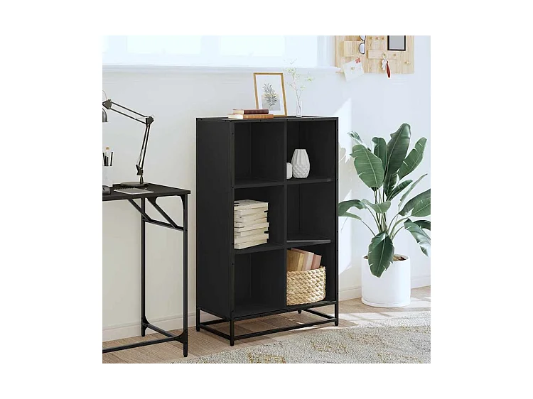 Bibliothèque noir 65,5x33x107,5 bois d'ingénierie