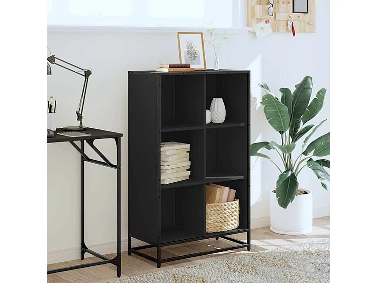 Bibliothèque noir 65,5x33x107,5 bois d'ingénierie