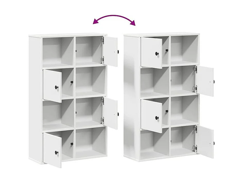 Bibliothèque blanc 60x24x101,5 bois d'ingénierie