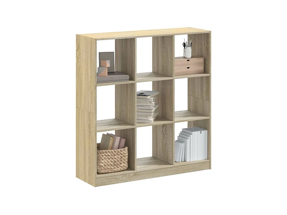 Bibliothèque chêne sonoma 102x32x108 bois d'ingénierie