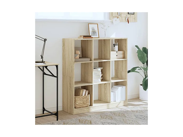 Bibliothèque chêne sonoma 102x32x108 bois d'ingénierie