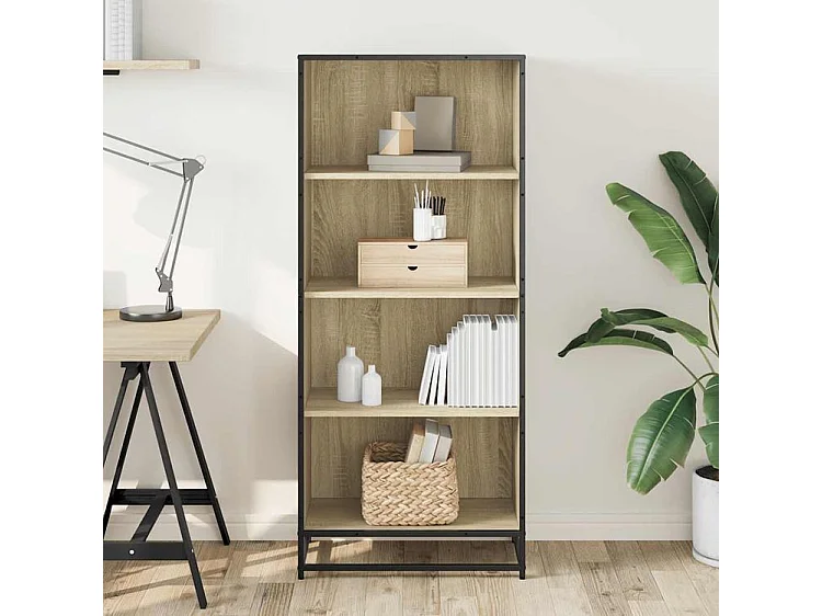 Bibliothèque chêne sonoma 60x35x139 bois d'ingénierie