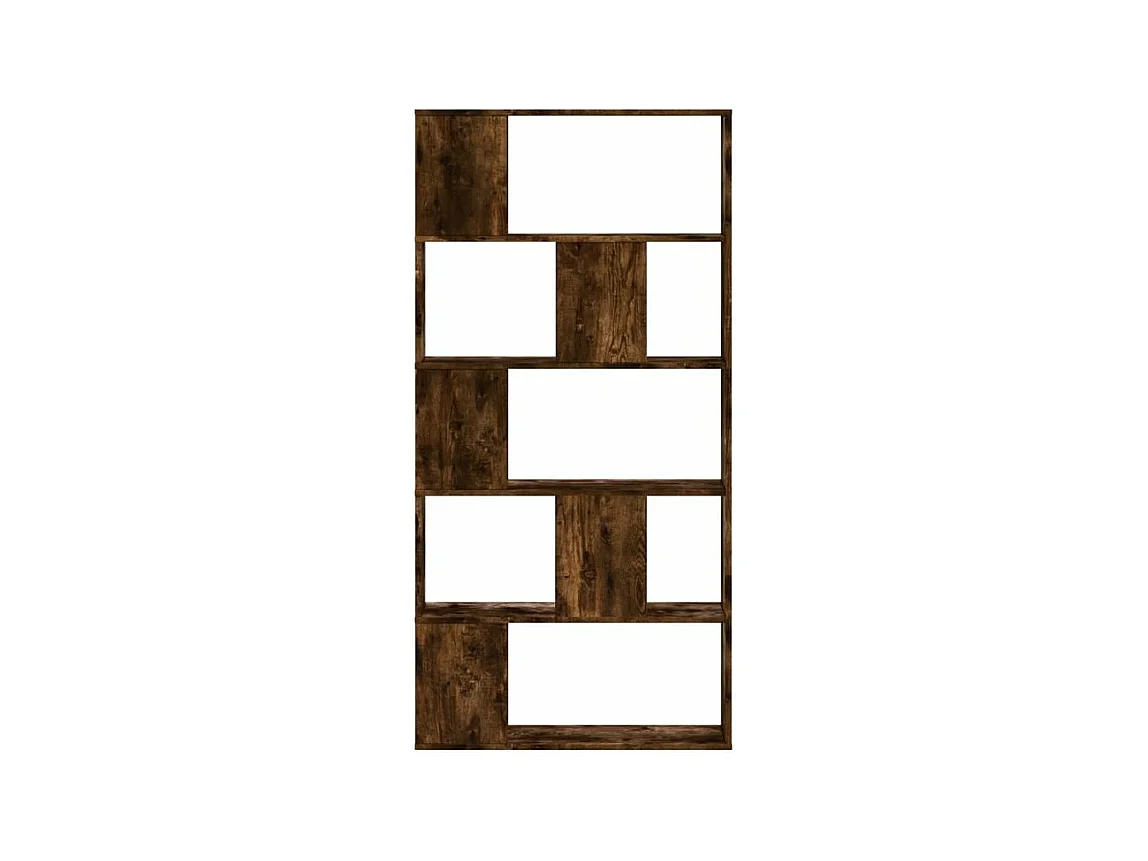 Bibliothèque 5 niveaux chêne fumé bois d'ingénierie