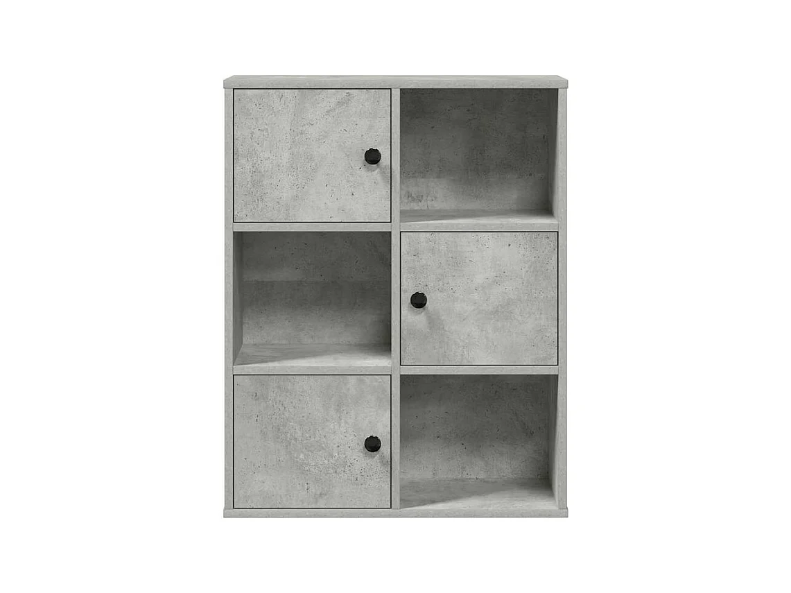 Bibliothèque gris béton 60x24x76,5 bois d'ingénierie