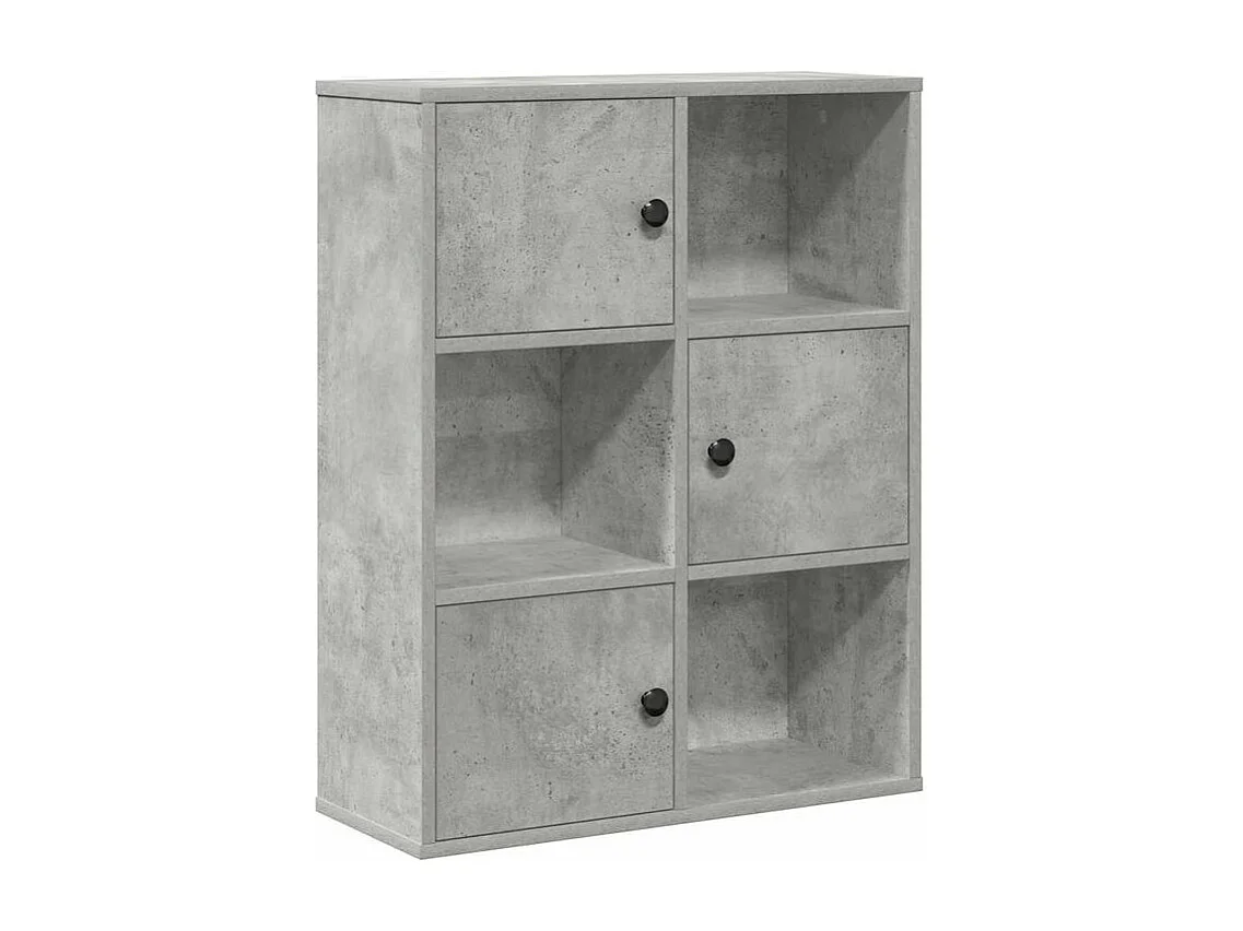 Bibliothèque gris béton 60x24x76,5 bois d'ingénierie