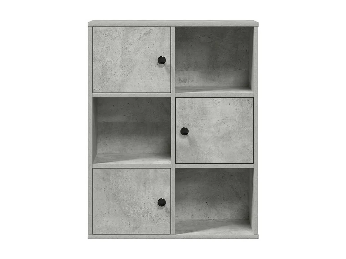 Bibliothèque gris béton 60x24x76,5 bois d'ingénierie