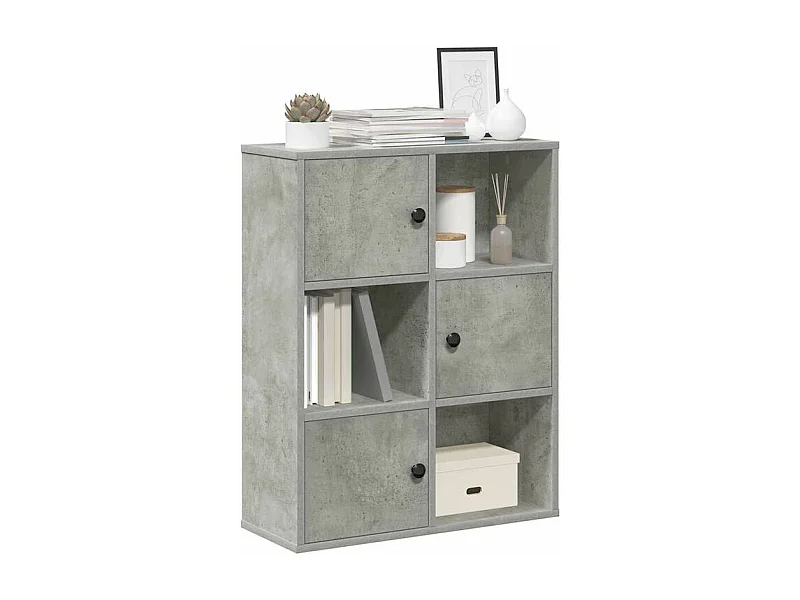 Bibliothèque gris béton 60x24x76,5 bois d'ingénierie