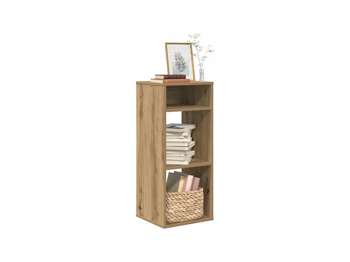 Bibliothèque chêne artisanal 34x31x80 bois d'ingénierie