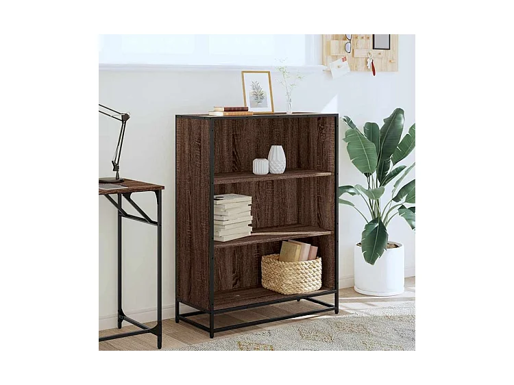 Bibliothèque chêne marron 80,5x35x107,5 bois d'ingénierie