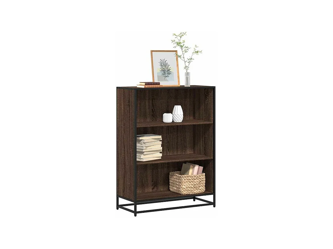 Bibliothèque chêne marron 80,5x35x107,5 bois d'ingénierie