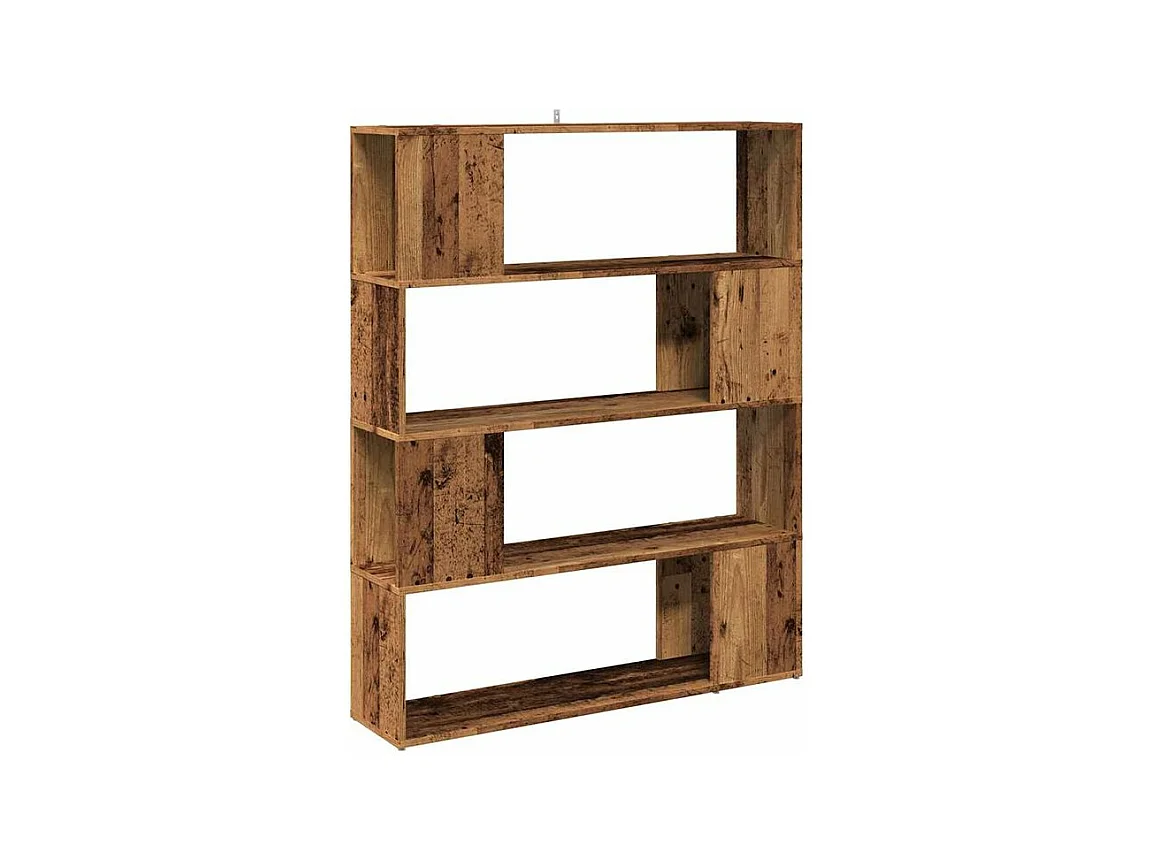 Bibliothèque-Séparateur de pièce vieux bois 100x24x124,5