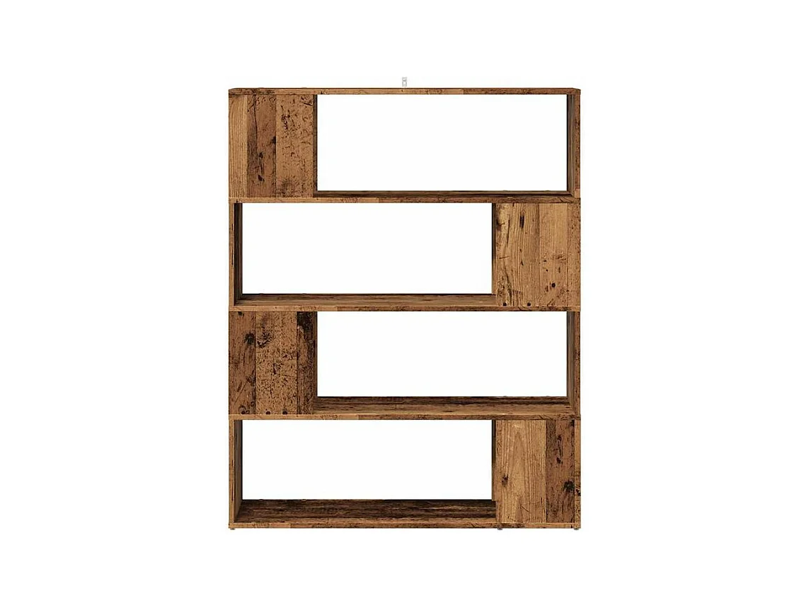 Bibliothèque-Séparateur de pièce vieux bois 100x24x124,5