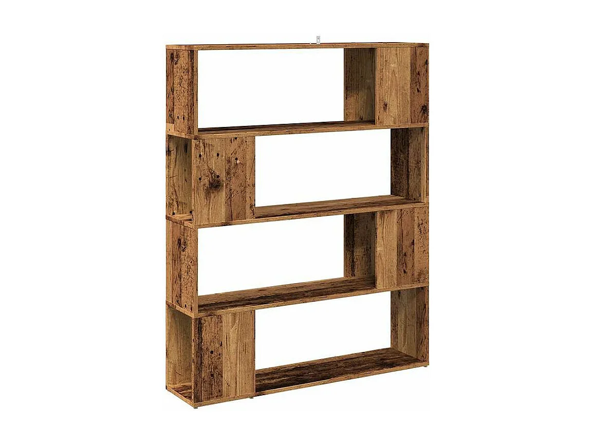Bibliothèque-Séparateur de pièce vieux bois 100x24x124,5