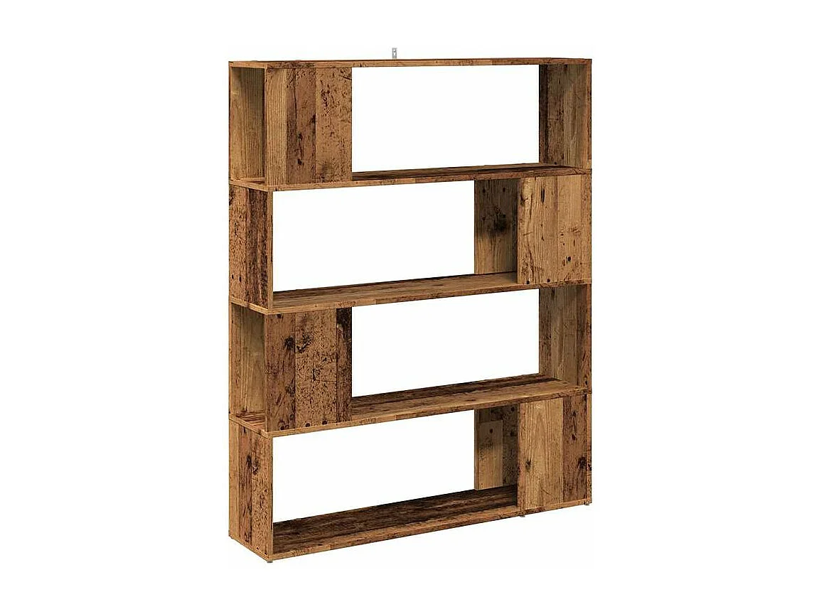 Bibliothèque-Séparateur de pièce vieux bois 100x24x124,5