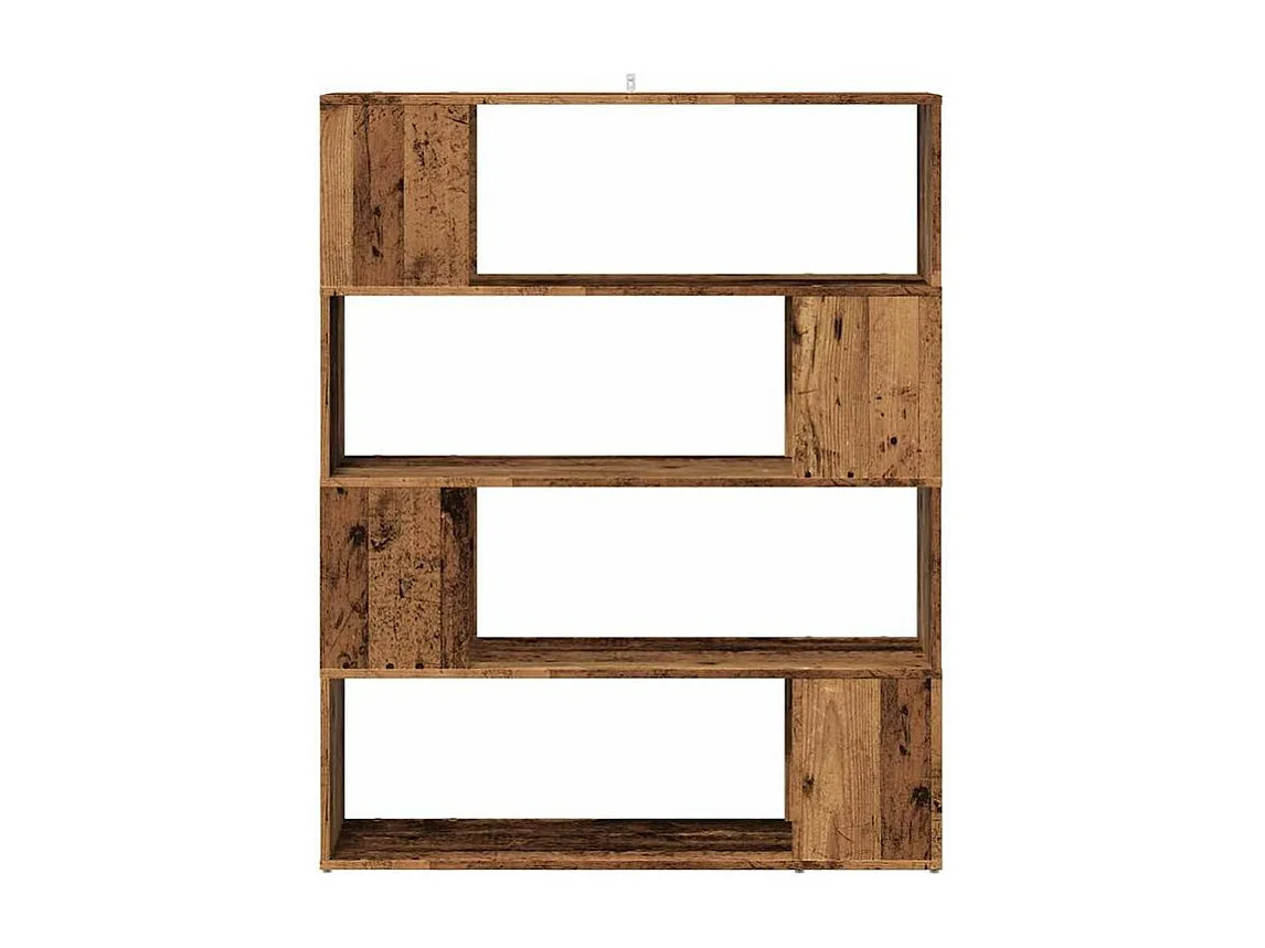 Bibliothèque-Séparateur de pièce vieux bois 100x24x124,5