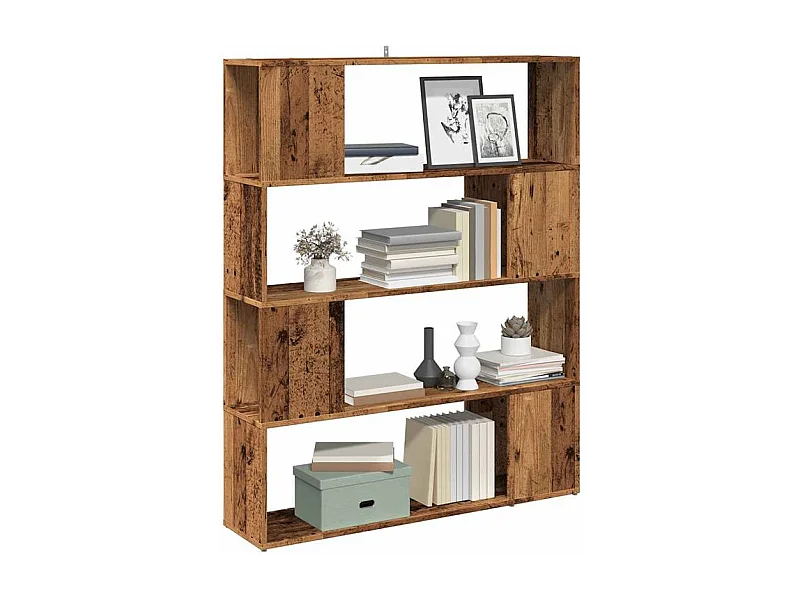 Bibliothèque-Séparateur de pièce vieux bois 100x24x124,5
