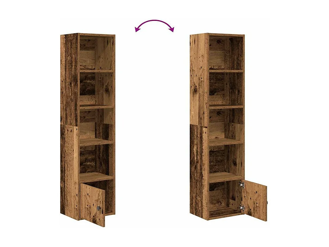 Bibliothèque vieux bois 31x24x127 bois d'ingénierie