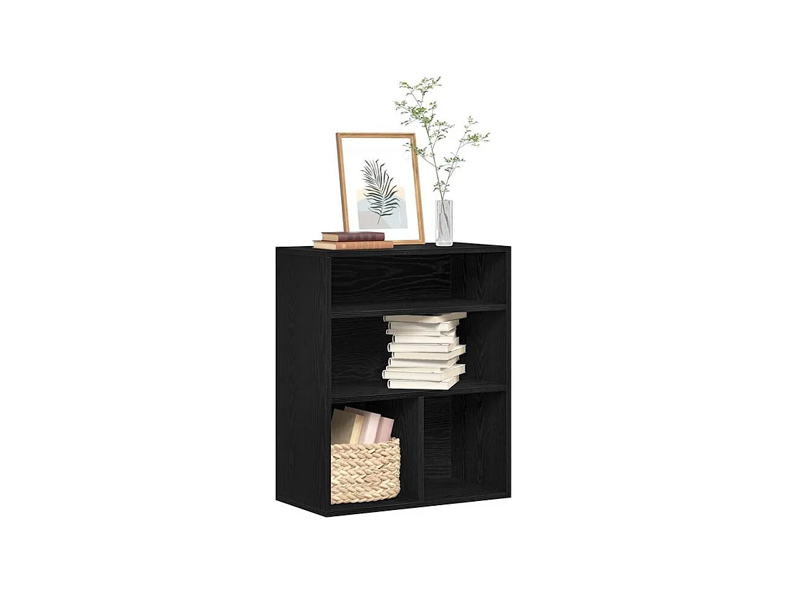 Bibliothèque noir 60x30x71,5 bois d'ingénierie