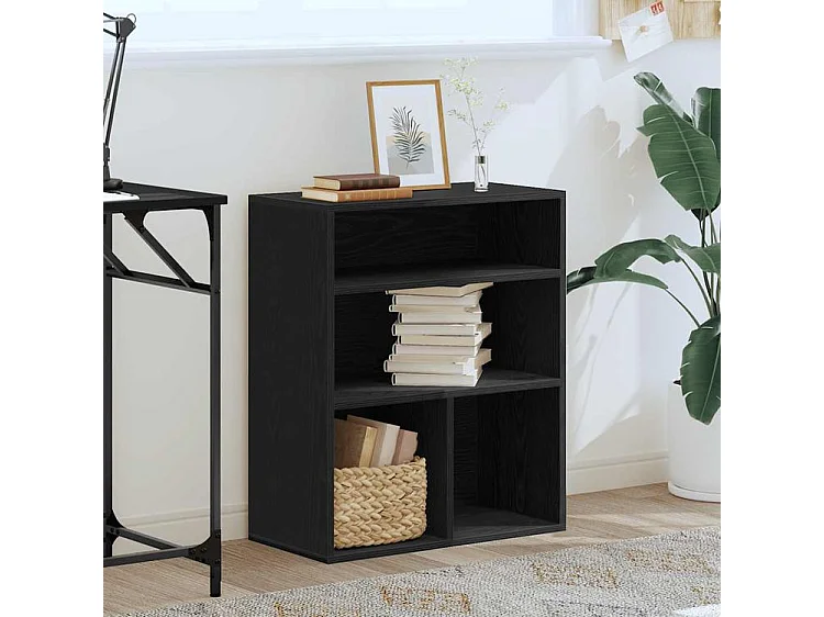 Bibliothèque noir 60x30x71,5 bois d'ingénierie