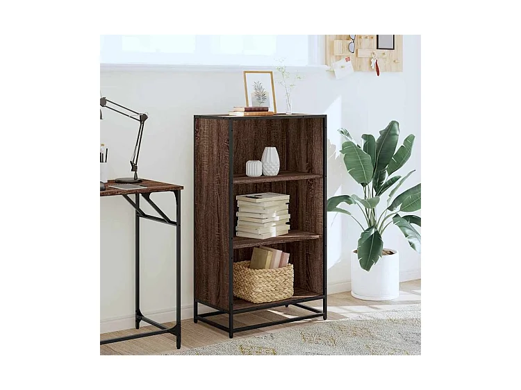 Bibliothèque chêne marron 60x35x107,5 bois d'ingénierie