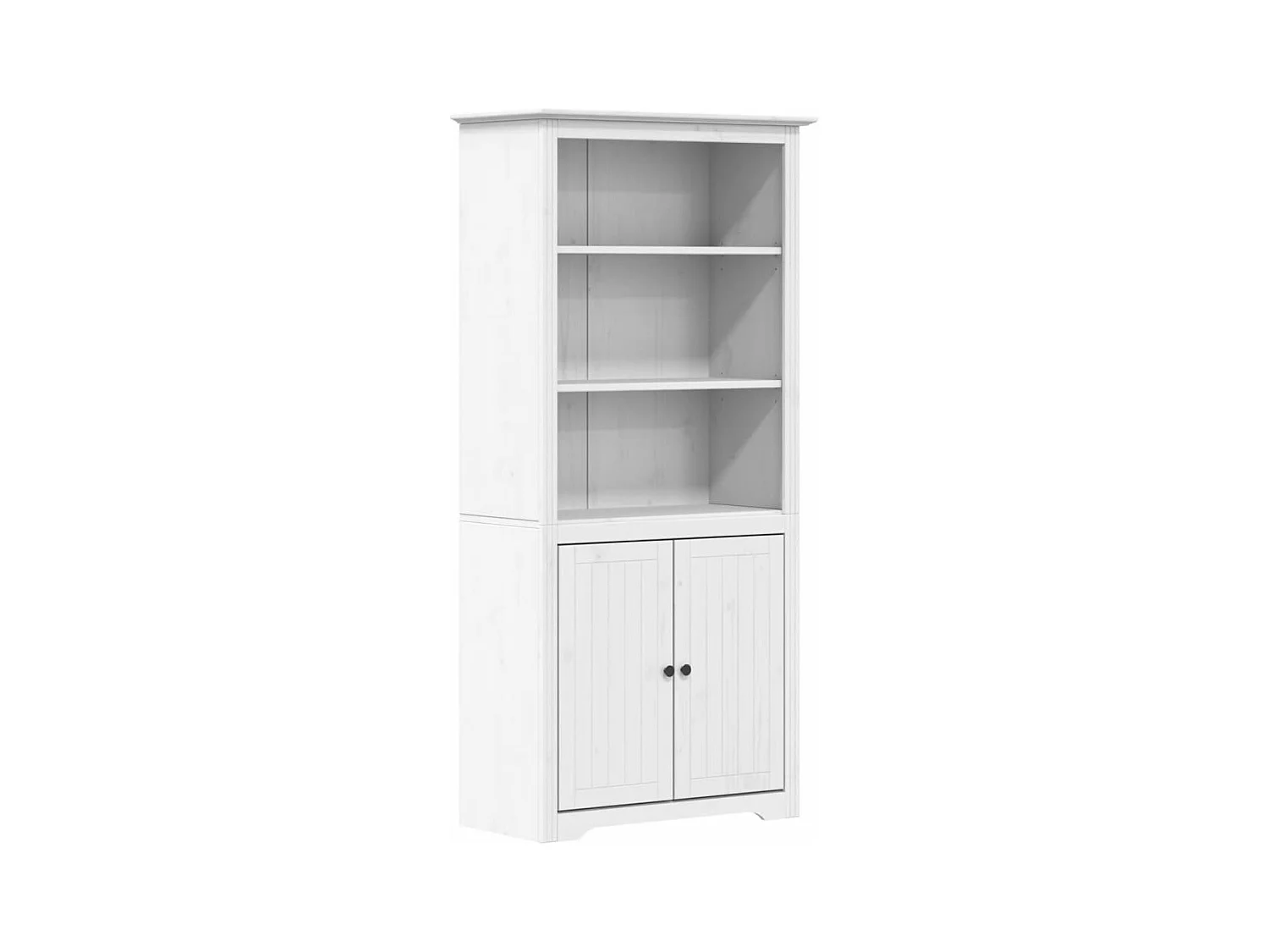 Bibliothèque BODO blanc 80 x 40x172 bois de pin massif