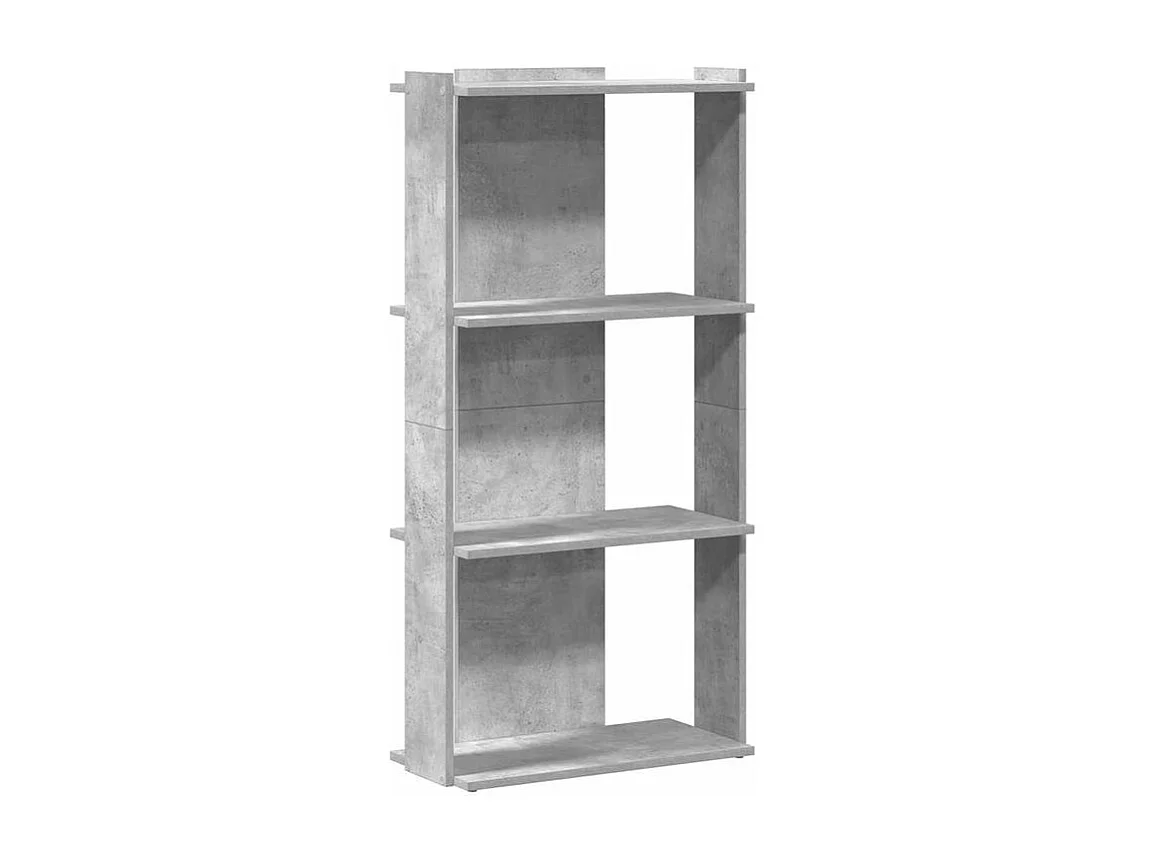 Bibliothèque à 3 niveaux gris béton 60x30x120 bois ingénierie