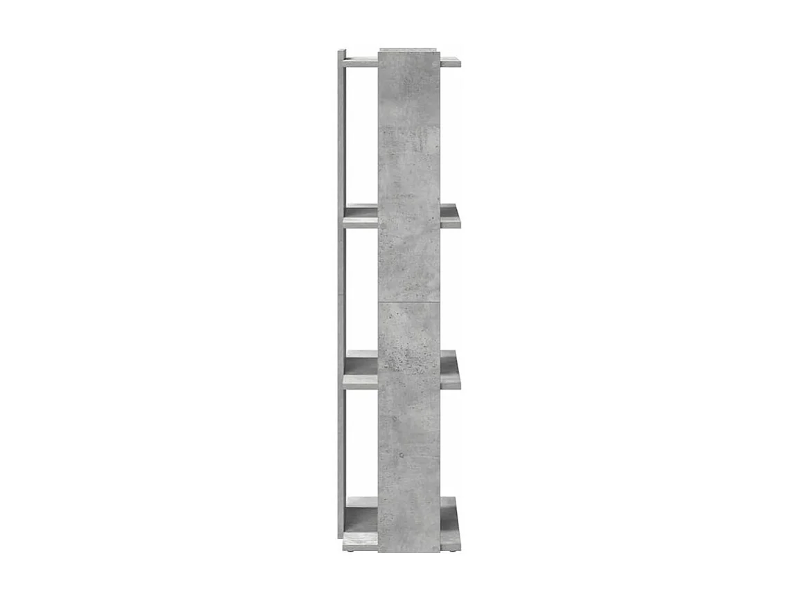 Bibliothèque à 3 niveaux gris béton 60x30x120 bois ingénierie