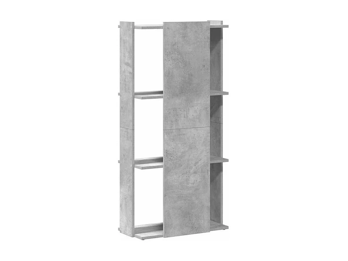 Bibliothèque à 3 niveaux gris béton 60x30x120 bois ingénierie