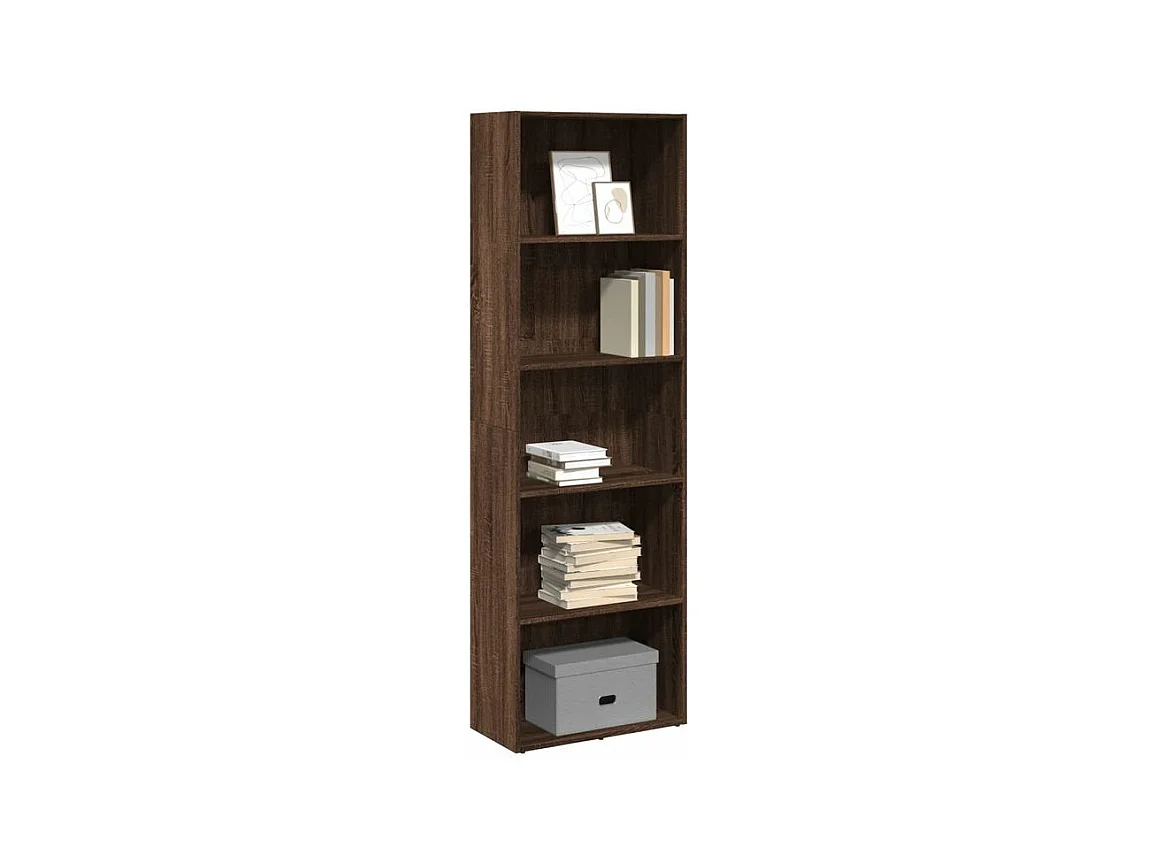 Bibliothèque chêne marron 60x30x189 bois d'ingénierie