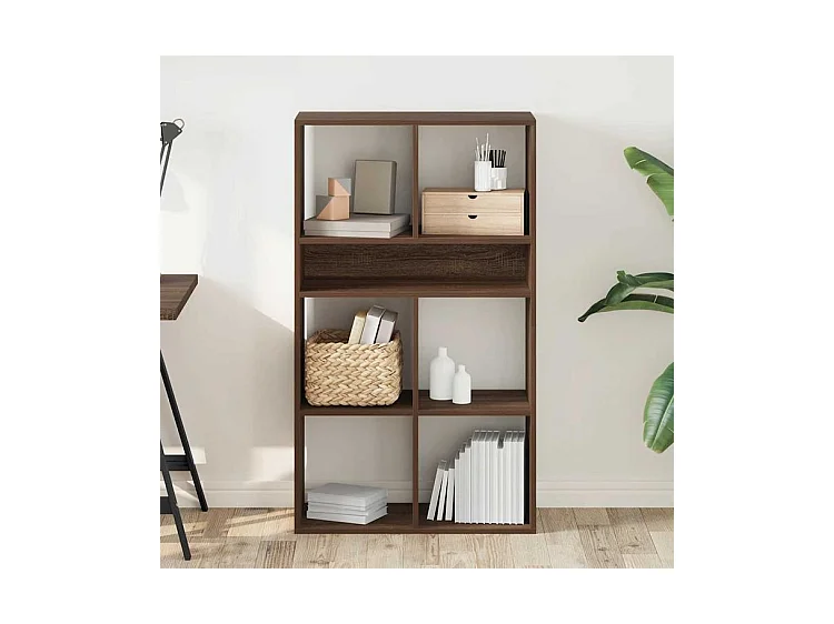 Bibliothèque chêne marron 66x31x112 bois d'ingénierie