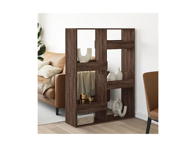 Cloison de séparation chêne marron 100x33x135 bois ingénierie