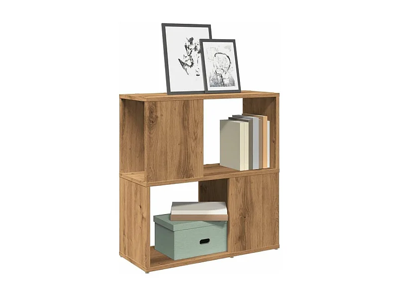 Bibliothèque chêne artisanal 60x24x63 bois d'ingénierie