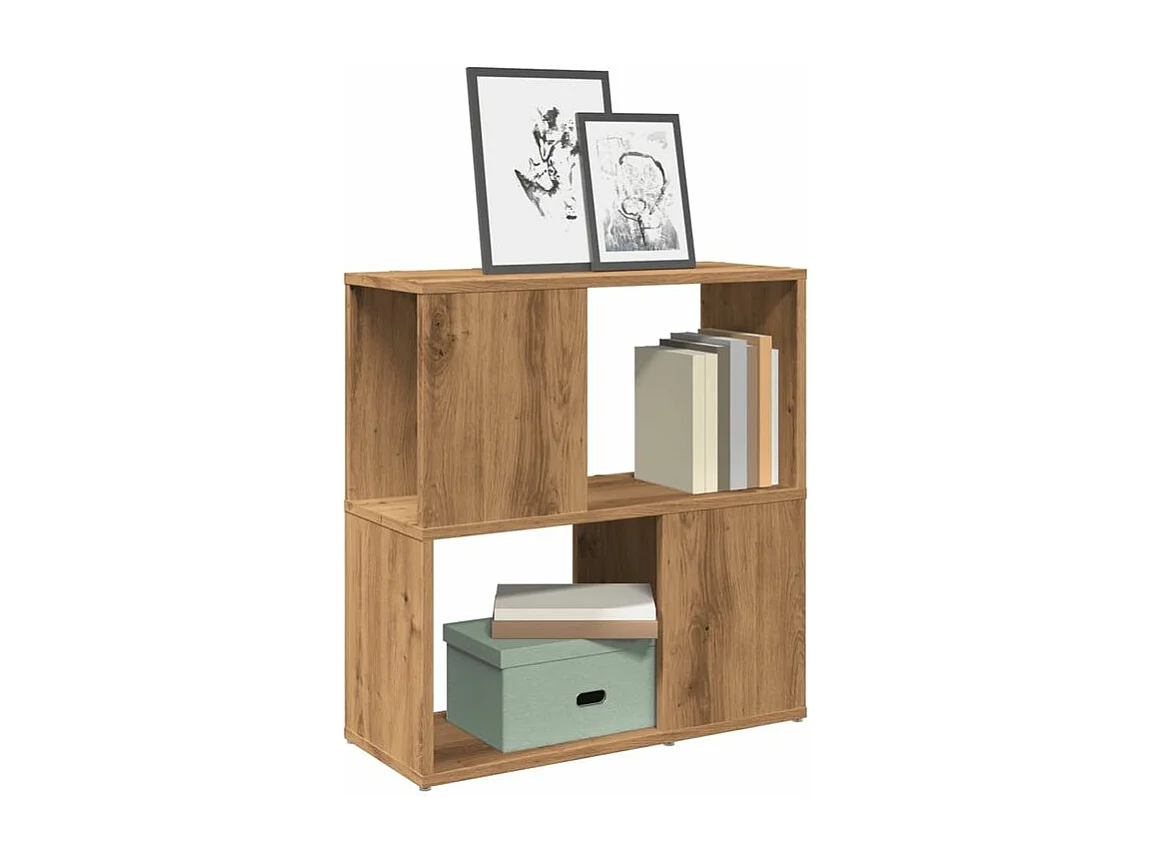 Bibliothèque chêne artisanal 60x24x63 bois d'ingénierie