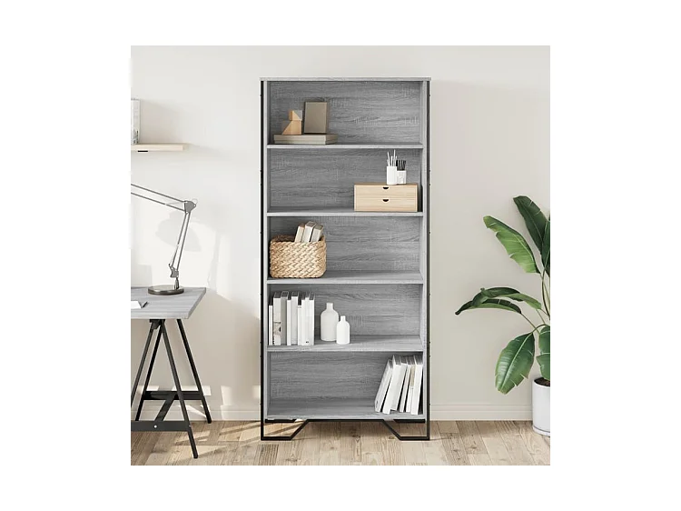 Bibliothèque sonoma gris 80x31x169 bois d'ingénierie