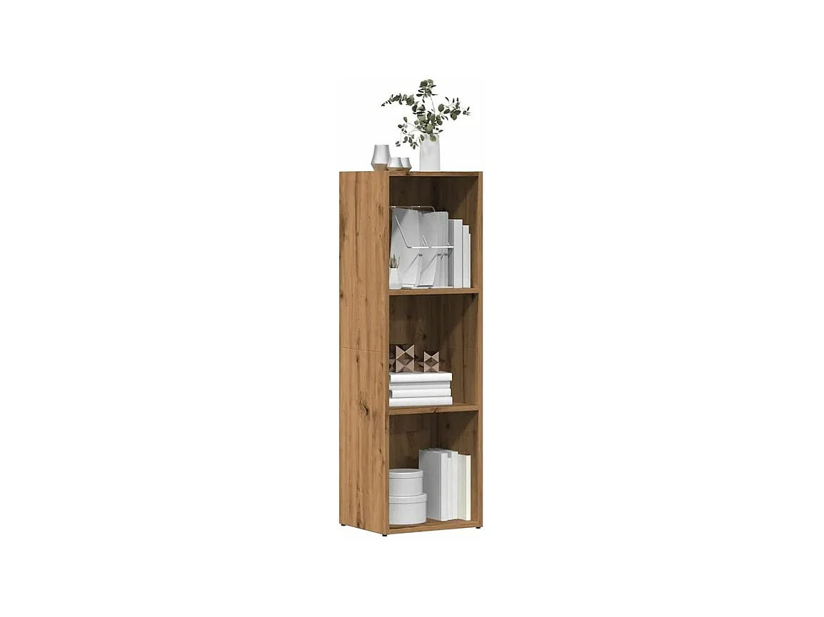 Bibliothèque chêne artisanal 36x30x114 bois d'ingénierie