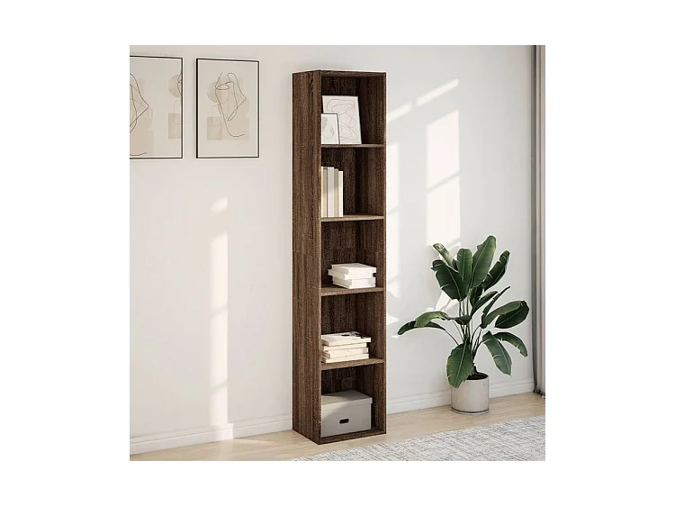 Bibliothèque chêne marron 40x30x189 bois d'ingénierie
