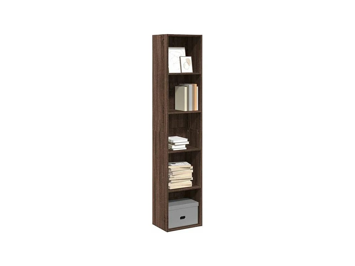 Bibliothèque chêne marron 40x30x189 bois d'ingénierie