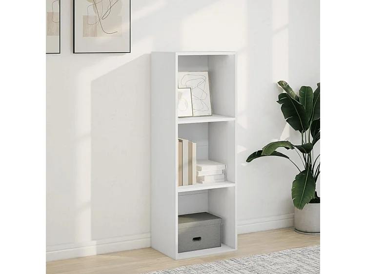 Bibliothèque blanc 40x30x114 bois d'ingénierie