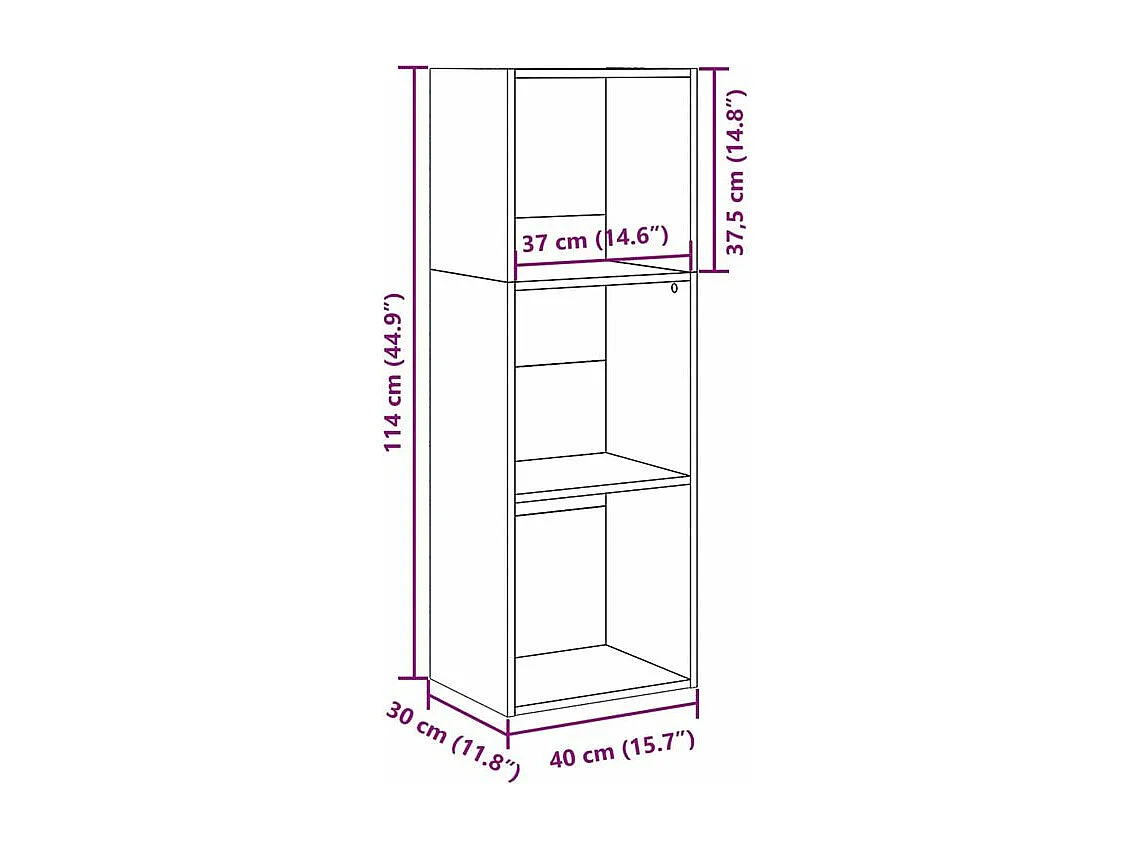 Bibliothèque blanc 40x30x114 bois d'ingénierie