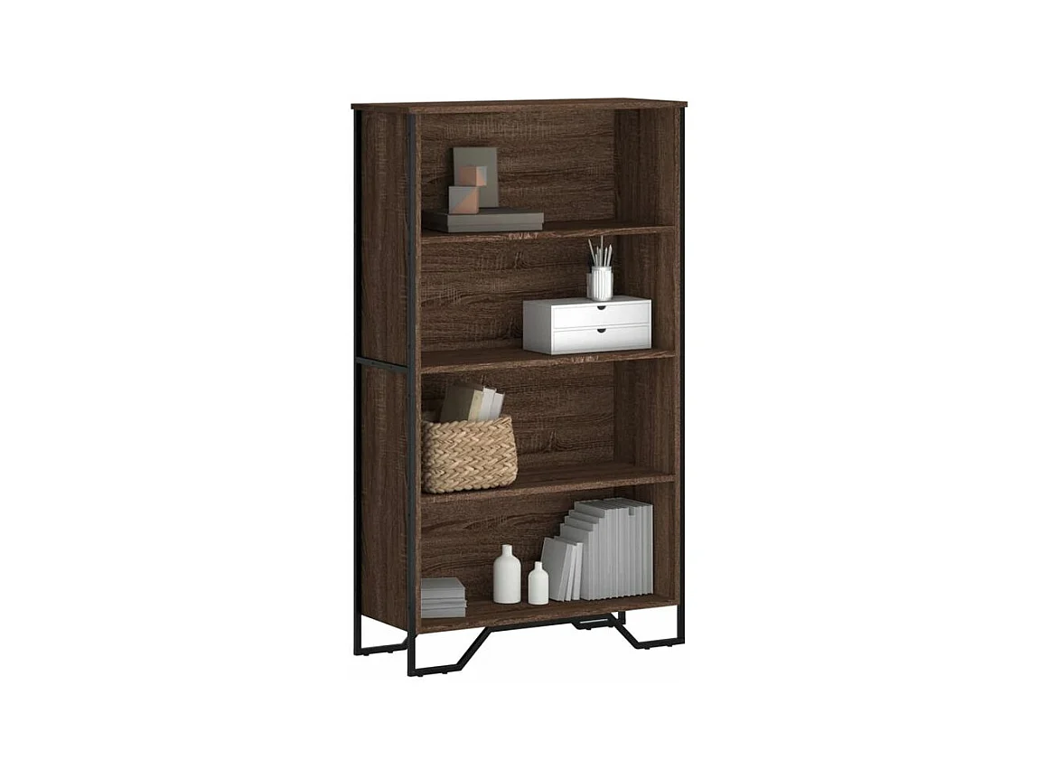 Bibliothèque chêne marron 80x31x137,5 bois d'ingénierie