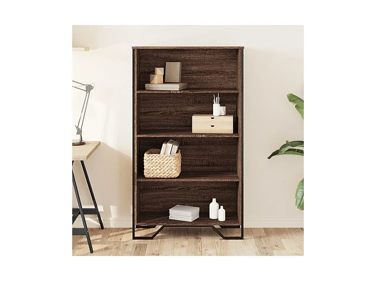 Bibliothèque chêne marron 80x31x137,5 bois d'ingénierie
