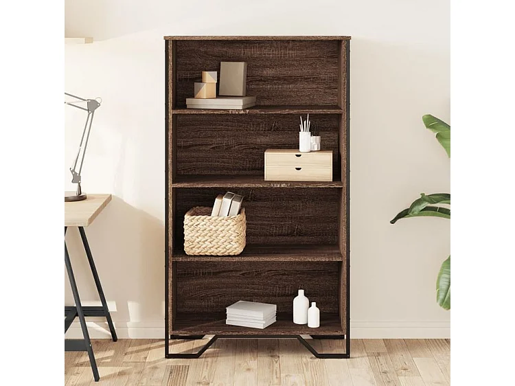 Bibliothèque chêne marron 80x31x137,5 bois d'ingénierie