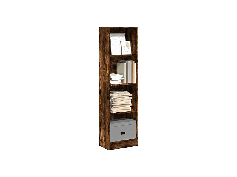 Bibliothèque chêne fumé 40x24x143 bois d'ingénierie