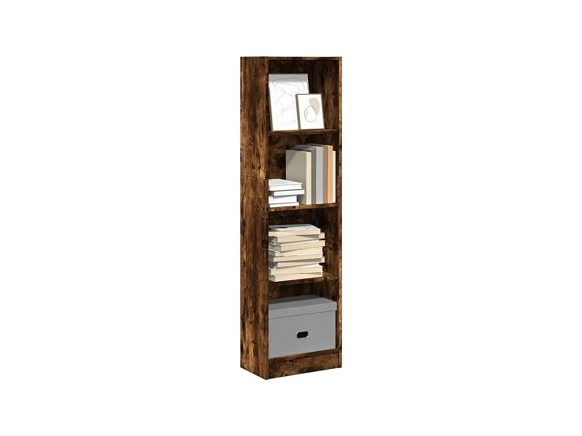 Bibliothèque chêne fumé 40x24x143 bois d'ingénierie