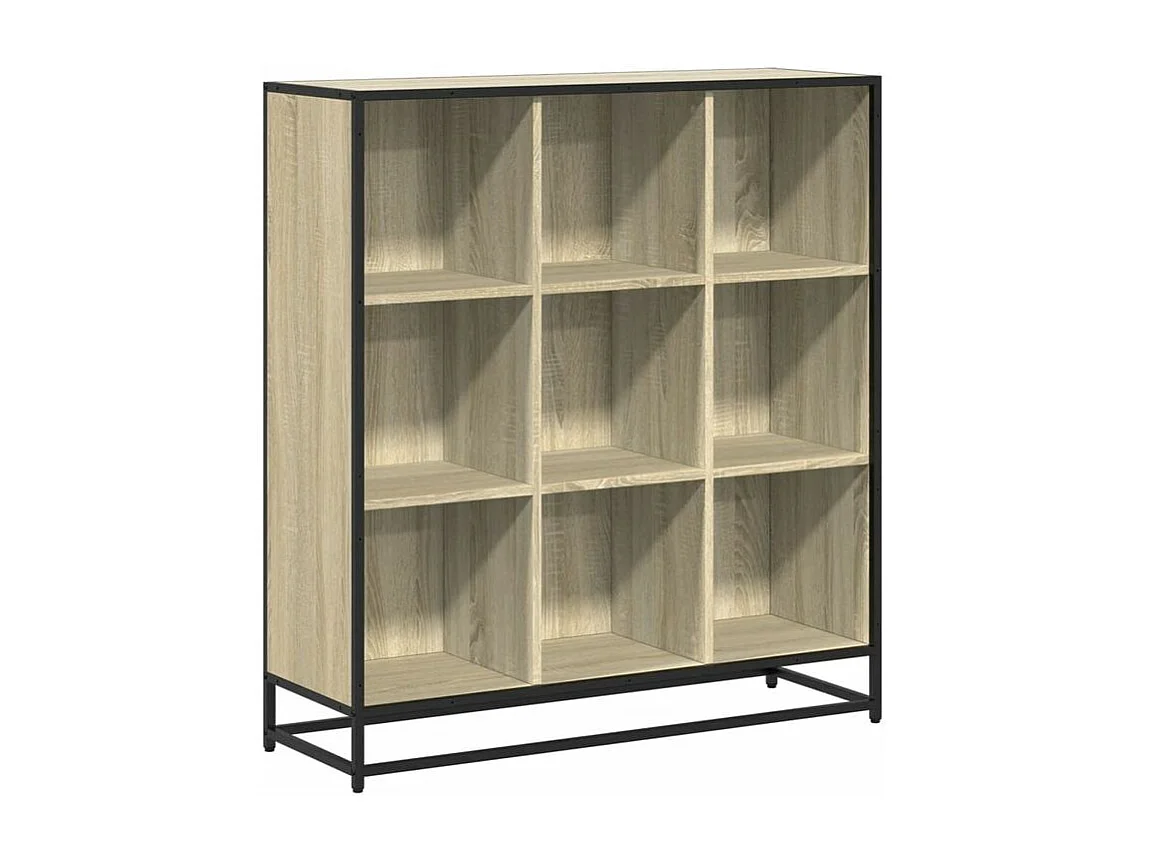 Bibliothèque chêne sonoma 97,5x33x107,5 bois ingénierie métal