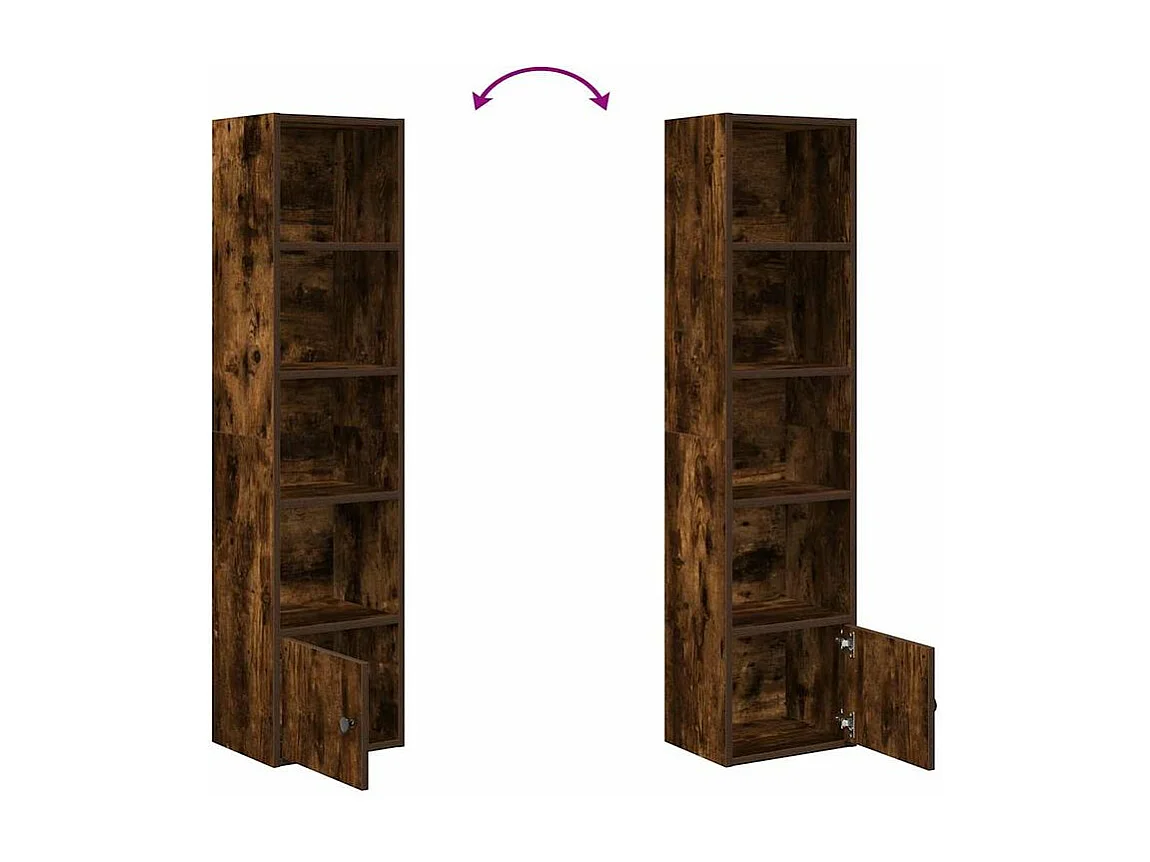 Bibliothèque chêne fumé 31x24x127 bois d'ingénierie