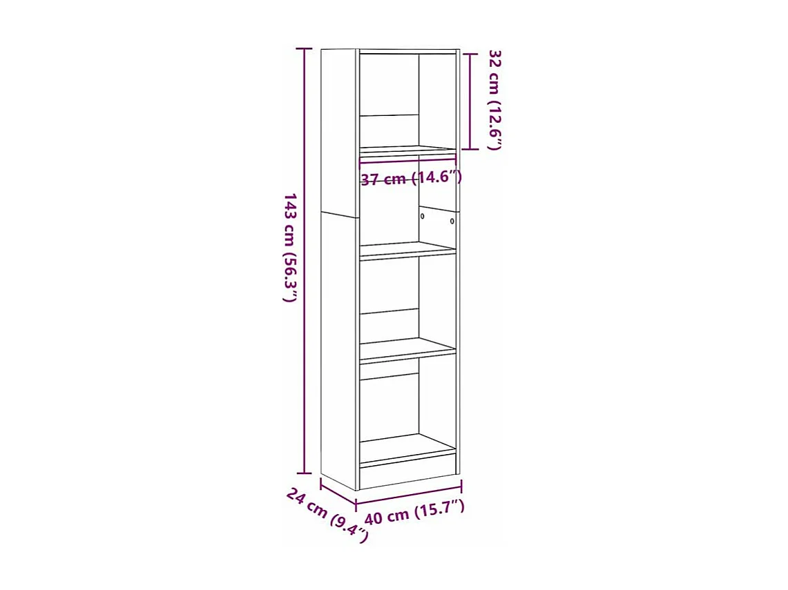 Bibliothèque blanc brillant 40x24x143 bois d'ingénierie
