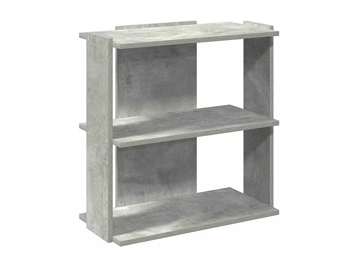 Bibliothèque à 3 niveaux gris béton 60x30x60 bois ingénierie