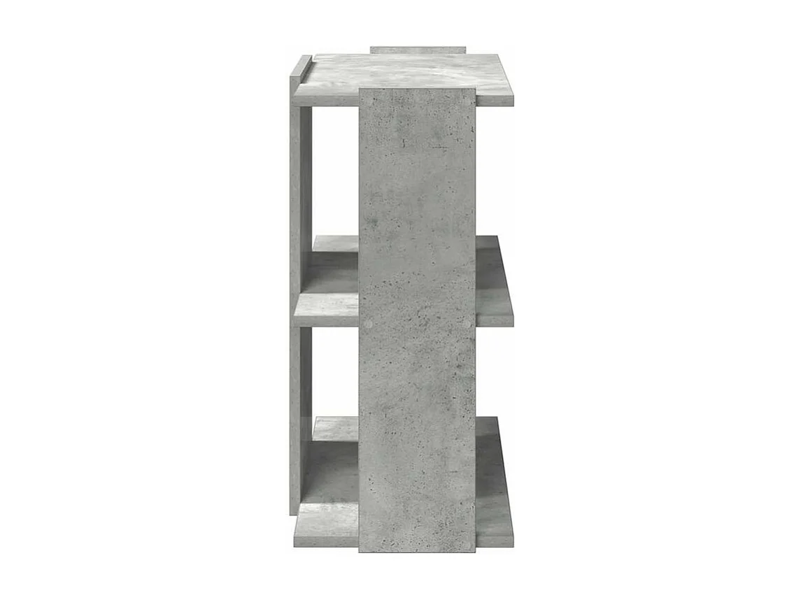 Bibliothèque à 3 niveaux gris béton 60x30x60 bois ingénierie
