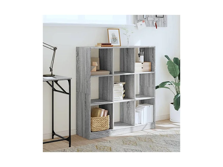 Bibliothèque sonoma gris 102x32x108 bois d'ingénierie